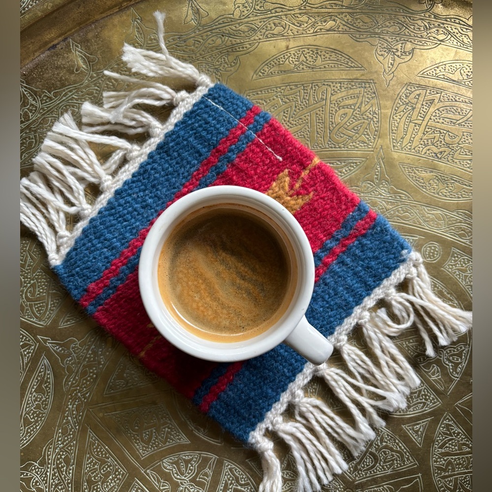 Set of 6 handmade wool mug rugs/coasters- southwest Pendleton inspired design